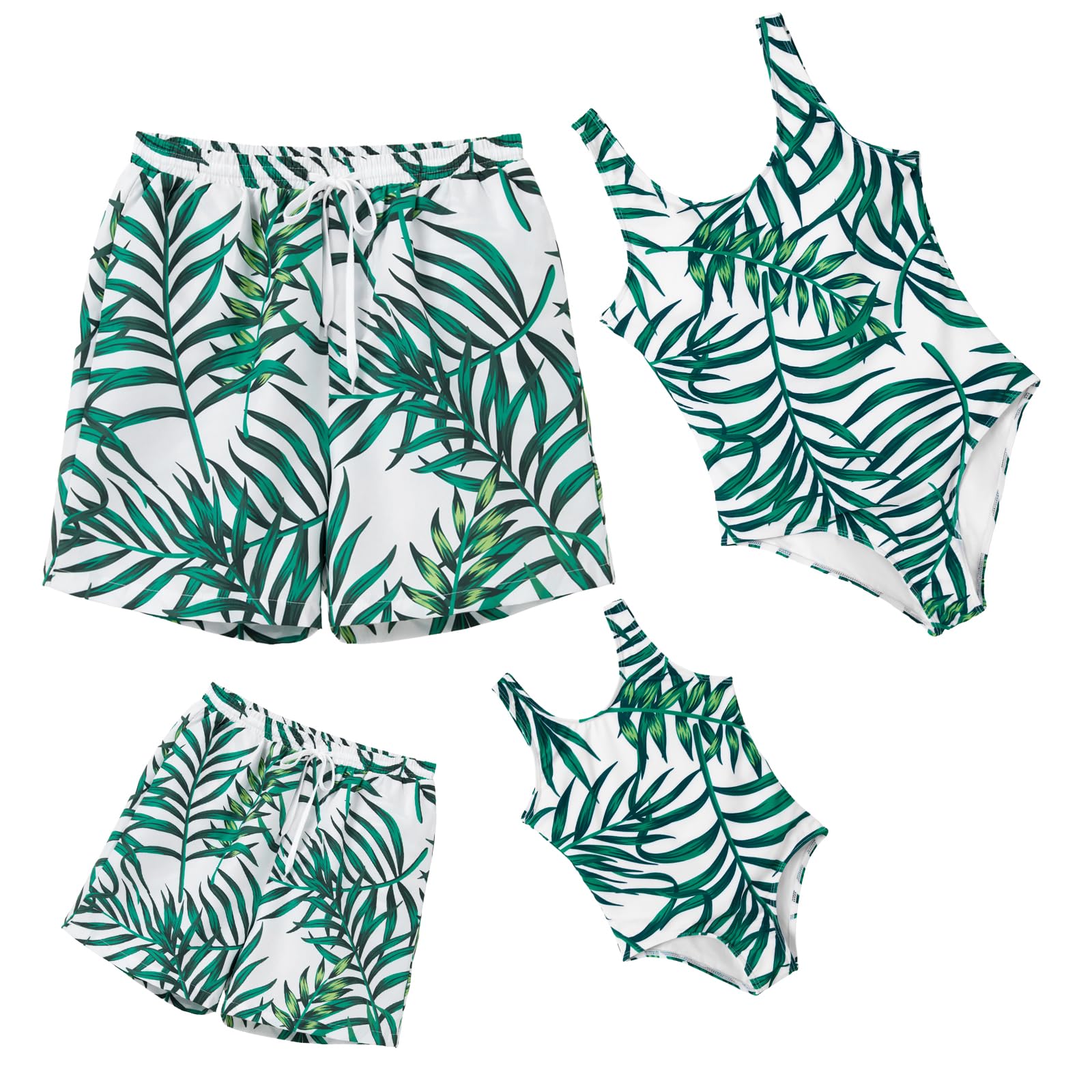 IFFEI Mommy and Me Family Matching Swimsuits One Piece Swimwear Beachwear