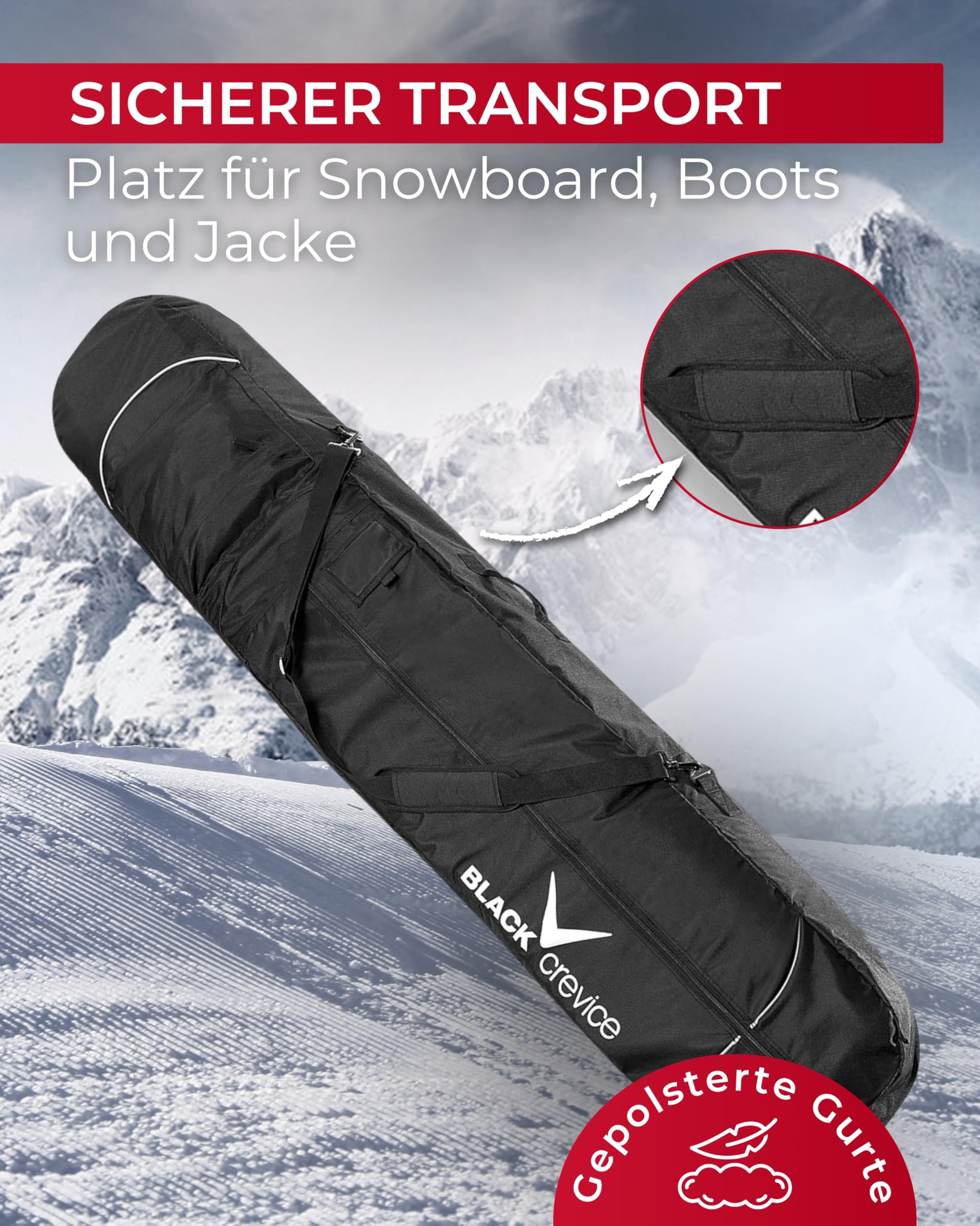 Black Crevice Snowboardtasche I Snowboard-Tasche mit