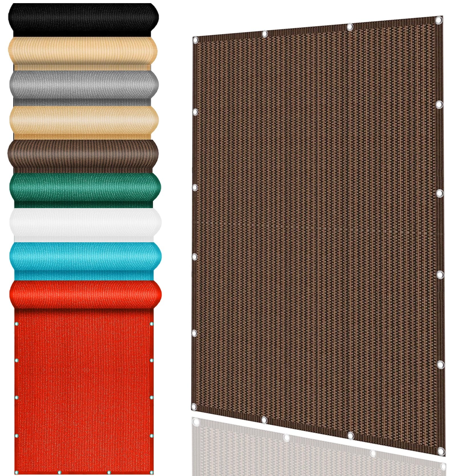 Voile ombrage jardin respirant marron pour terrasse et pergola