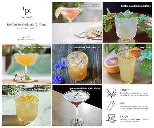 Miniatura 7 de Kit maestro de infusión de cóctel de 1pt - Kit de infusor de cóctel artesanal con botella de infusión y mezcla de infusión paquete variado, juego de