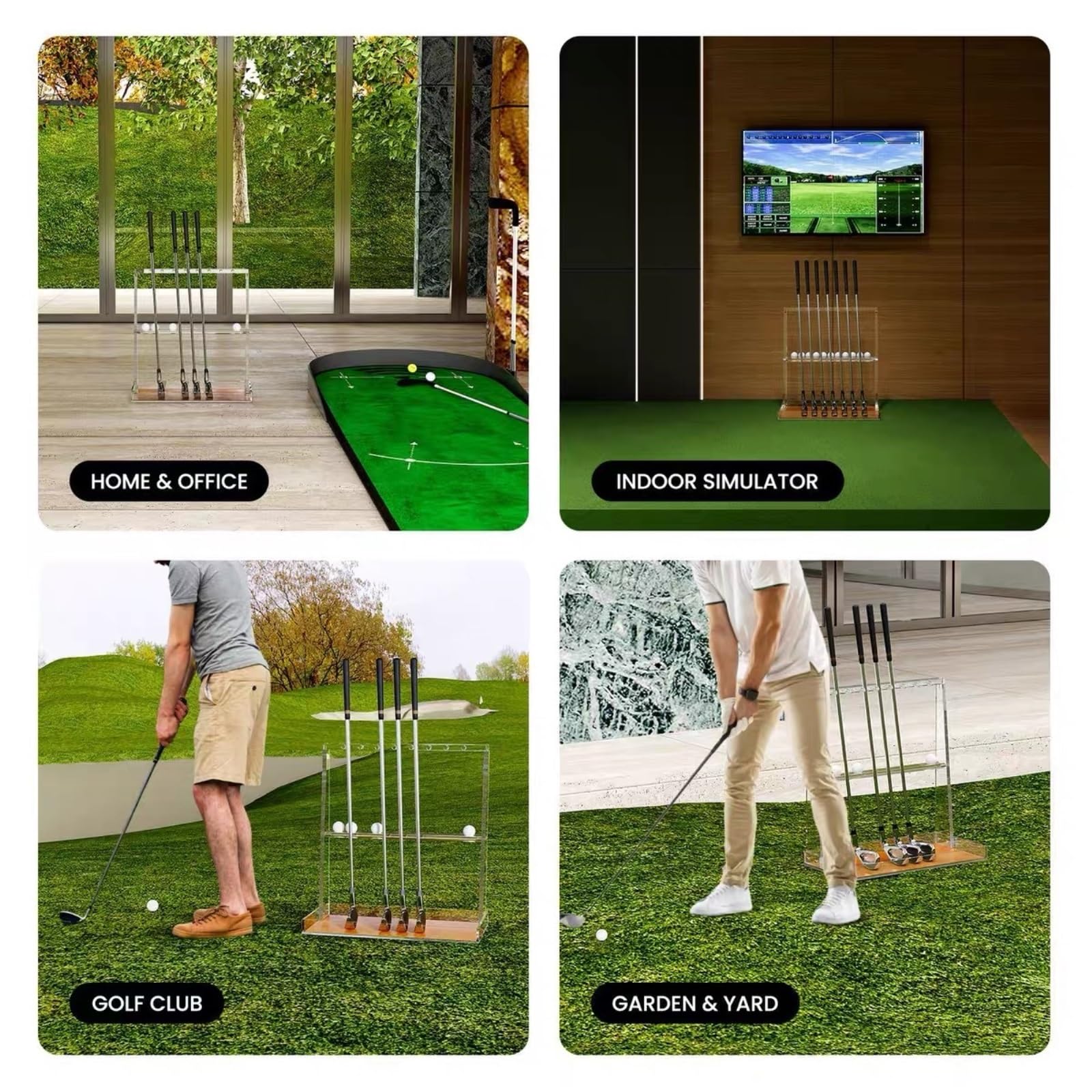 Stojak Przechowywania Akrylowy Stojak Na Kije Golfowe, 7 Otworów, Organizer, Pionowy Do Przechowywania Kij Golfowy