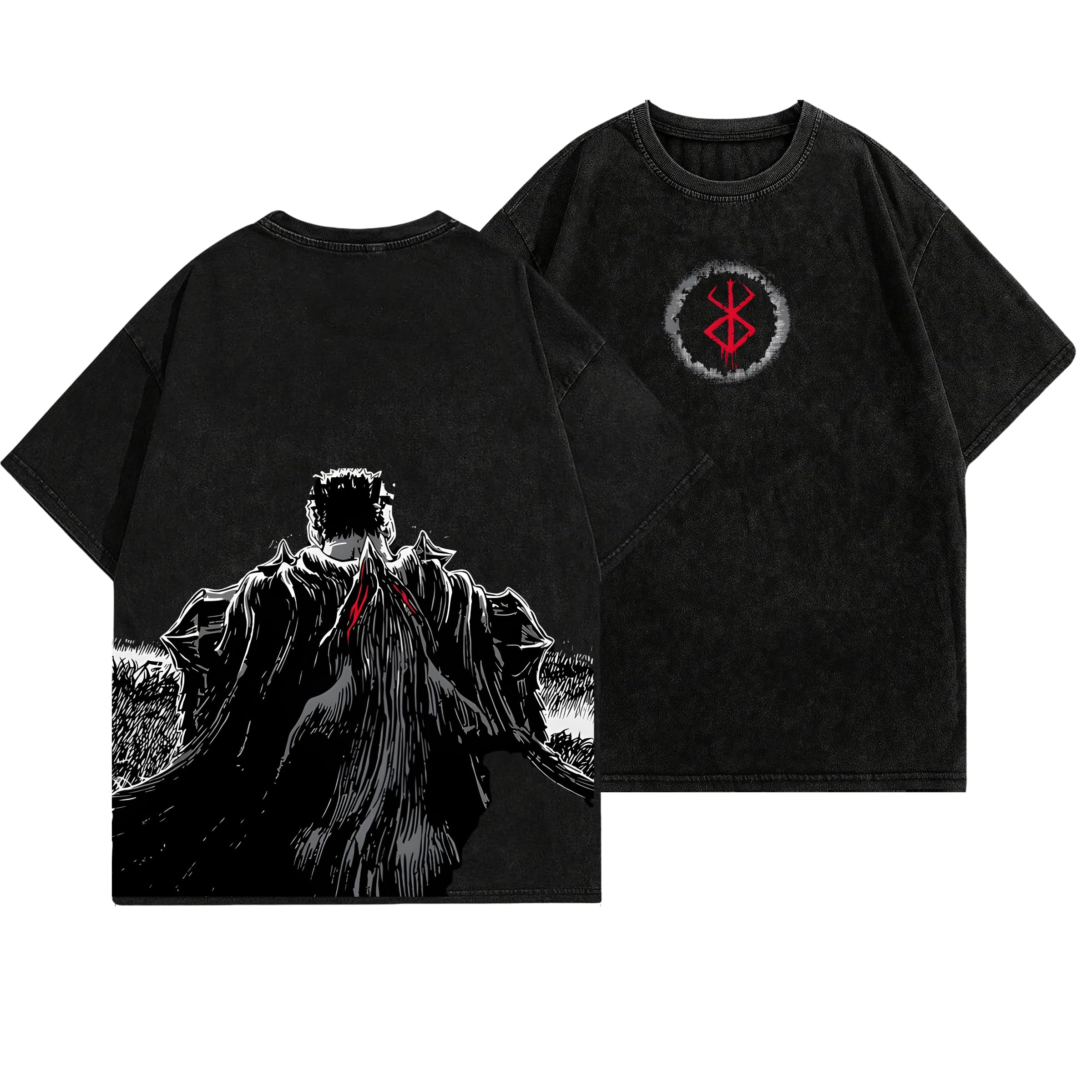 Acid Wash Beserk Oversized Tshirt for Men and Women Drop Shoulder Loose Baggy Fit Unisex Pure Cotton T-Shirt-picture-28