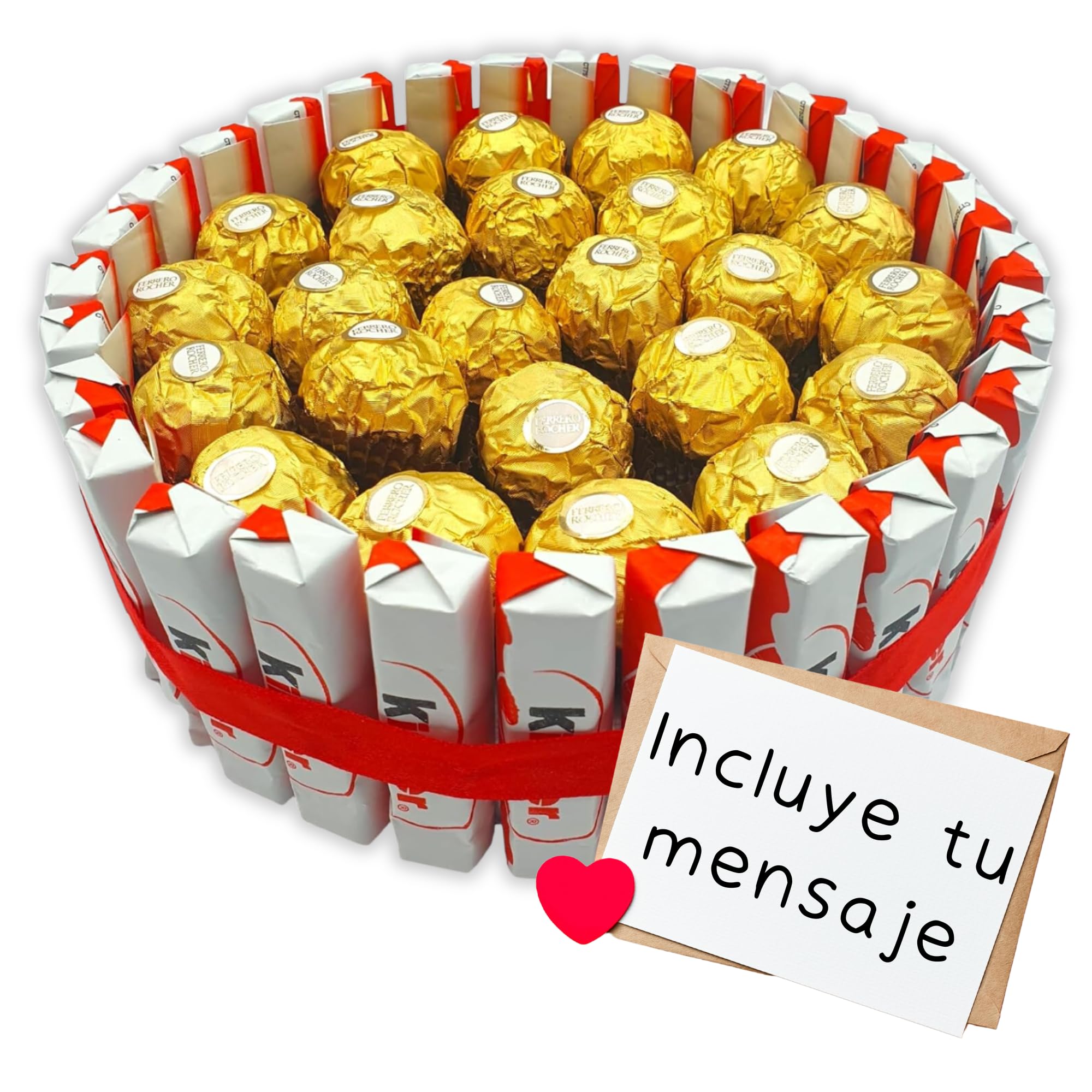 Tarta de Chocolate Kinder + Miniatures - Regalo Ideal para Día de la Madre, San Valentin, Cumpleaños... + de 80 Chocolates Kinder - Tarta de 20 cms [IAMI] — view 7