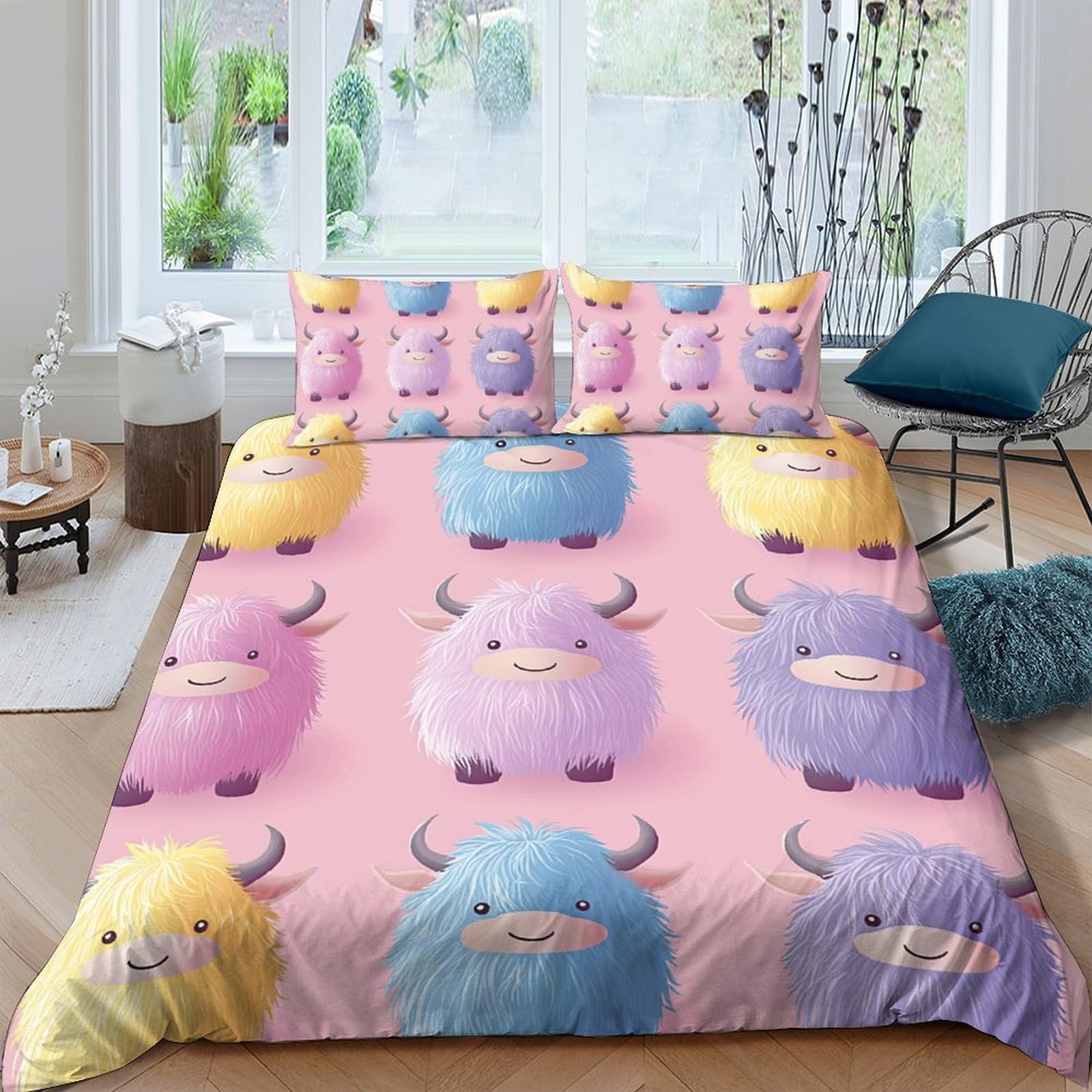 Ctjqhvkz Style-5 3D Printed Cute Pastel Monster Fitted Sheet Microfiber Soft Colorful Cartoon Bed Cover For Bedroom Dorm Mattress Decor Single（135X200cm）