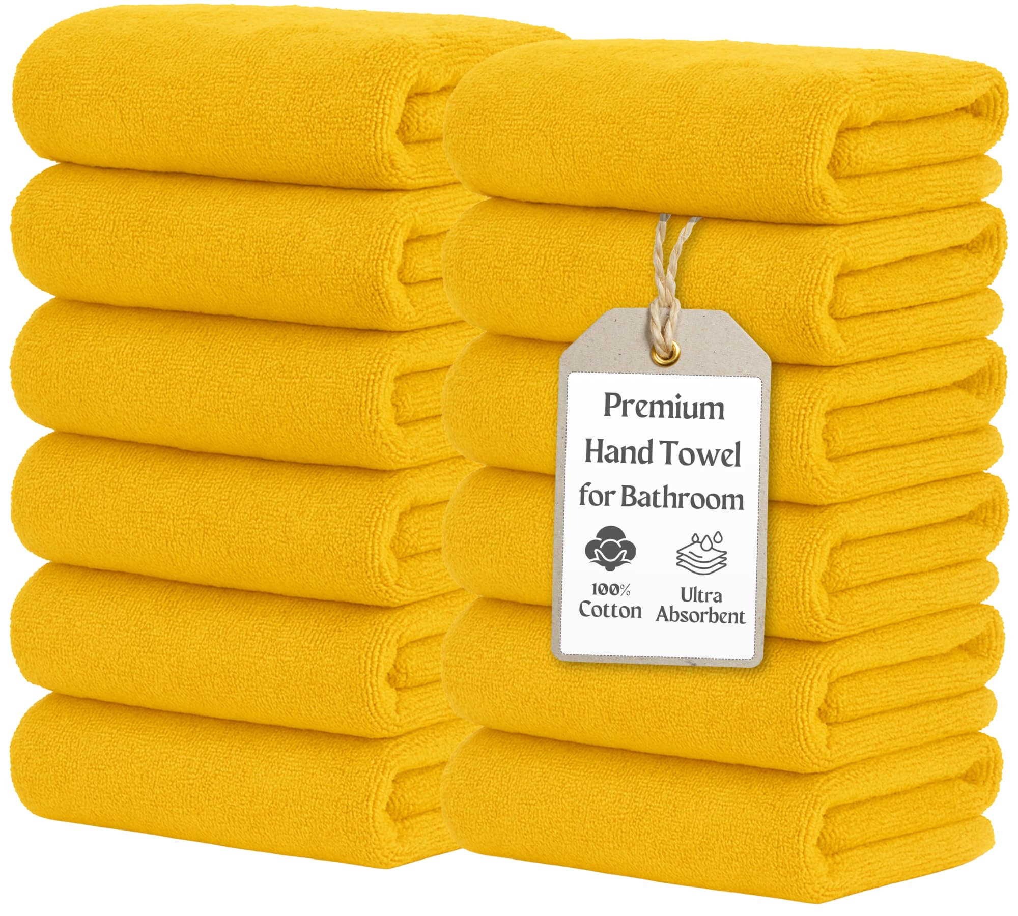 The Towels Haven Hand Towels for Bathroom [12 Pack] 16x28, 100% Cotton, Ultra Soft Hand Towel for Gym, Kitchen and Spa, Quick Dry and Highly Absorbent