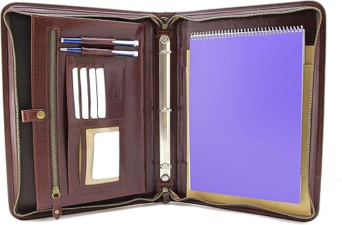 Noda Carpeta portafolio con cremallera, organizador de documentos de currículum de entrevista. Soportes internos para iPadtableta (hasta 10.1