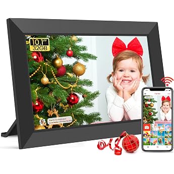 Frameo Digital Picture Frame, 10.1-Inch HD, 1280 x 800 IPS Touchscreen, with Wi-Fi, 32 GB Storage, Auto Rotation, Easy Sharin