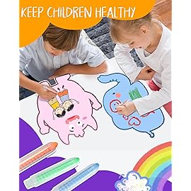NewFamily Kids Art Chalk Set - 24 Color Dustless Chalk with Cute Magnetic Drawing Board, Creative Gift for Boys and Girls