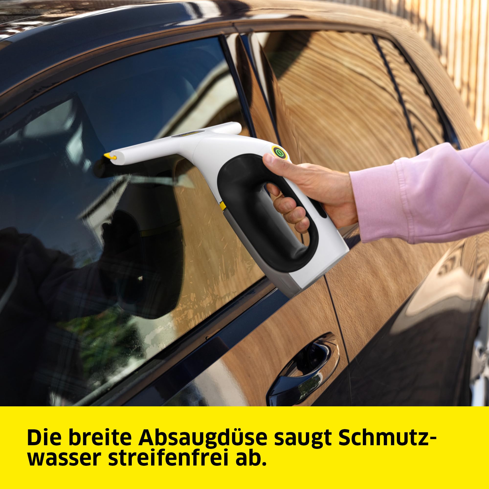 Kärcher Akku-Fenstersauger WV 2 Universal Care, Akkulaufzeit: 35 min., Schmutzwassertank: 120 ml, Sprühflasche mit Mikrofaser-Wischbezug, 20 ml Fensterreiniger, USB-C-Port