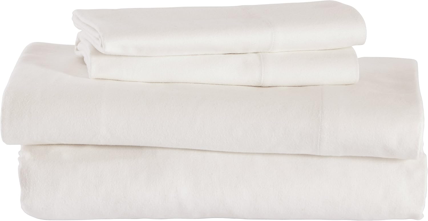  Brand – Stone & Beam Rustic Solid 100% Cotton Flannel Bed Sheet Set, King, Heather : Home & Kitchen
