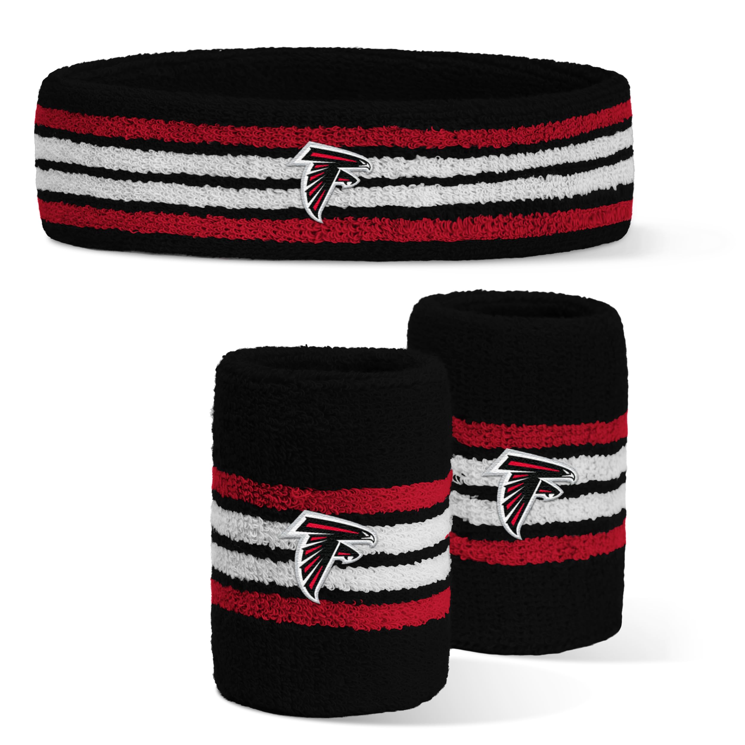 For Bare Feet NFL Officially Licensed Team Logo Headband &amp; Wristband Combo Pack Team Color OSFM