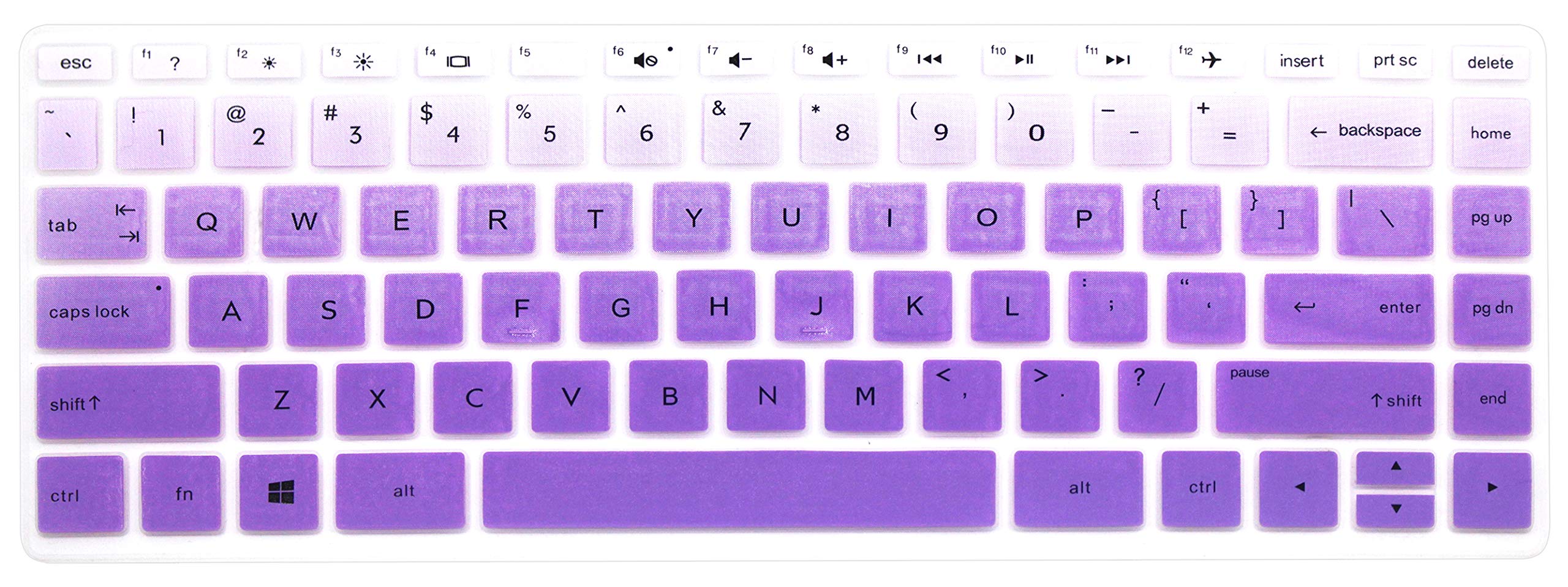 Silicone Keyboard Cover Soft Skin Compatible for HP Pavilion X360 14M-BA Series 14M-BA011DX 14M-BA013DX 14M-BA015DX 14M-BA114DX, HP 14M-BW Series 14-BW006NR 14-BW010NR 14-BW065NR (Purple Ombre)