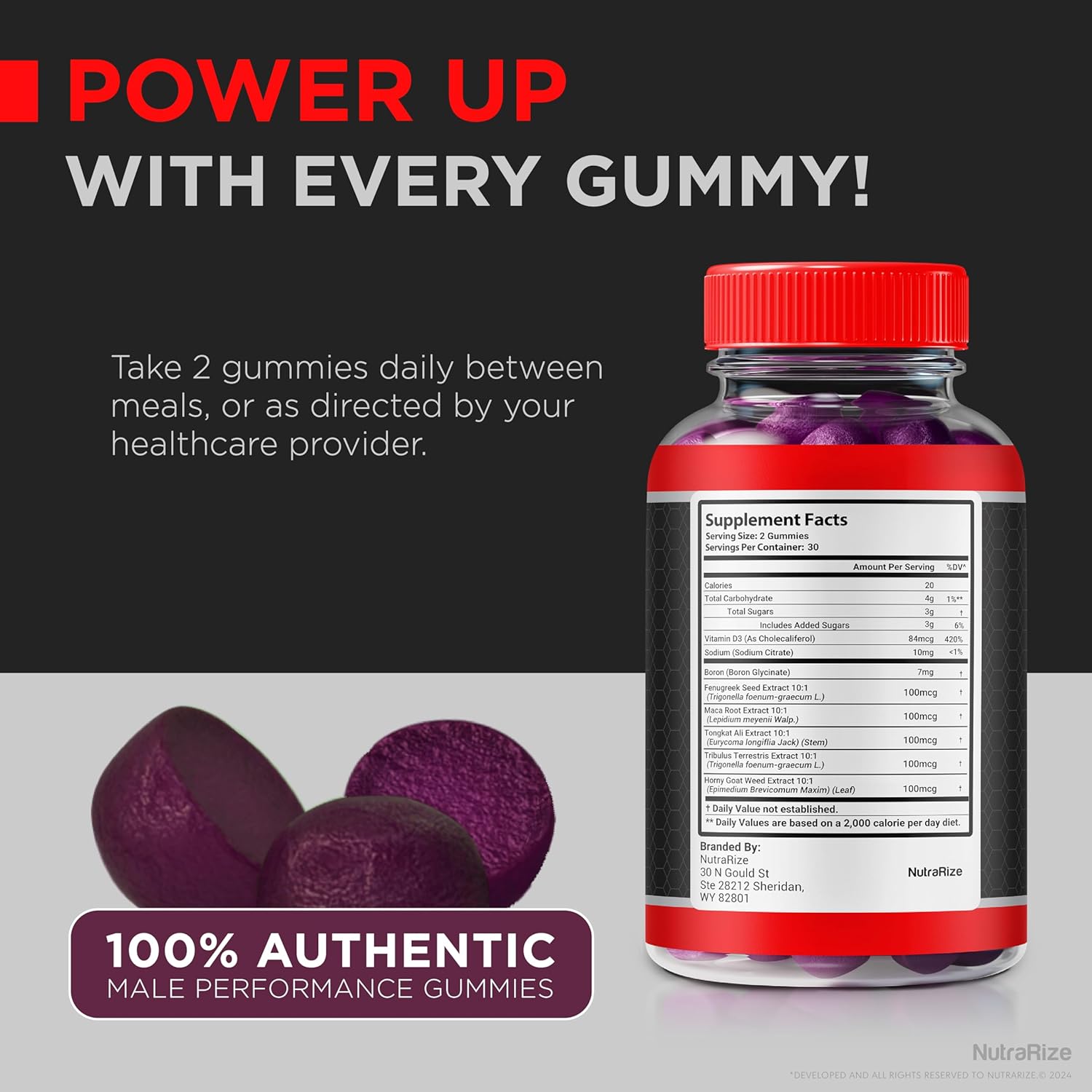NutraRize Erectasure Gummies for Men – Official ME Formula with Natural Blend to Support Male Energy, Stamina & Performance| Great-Tasting, Easy-to-Chew Gummies for Men’s Well-Being (60 Gummies)