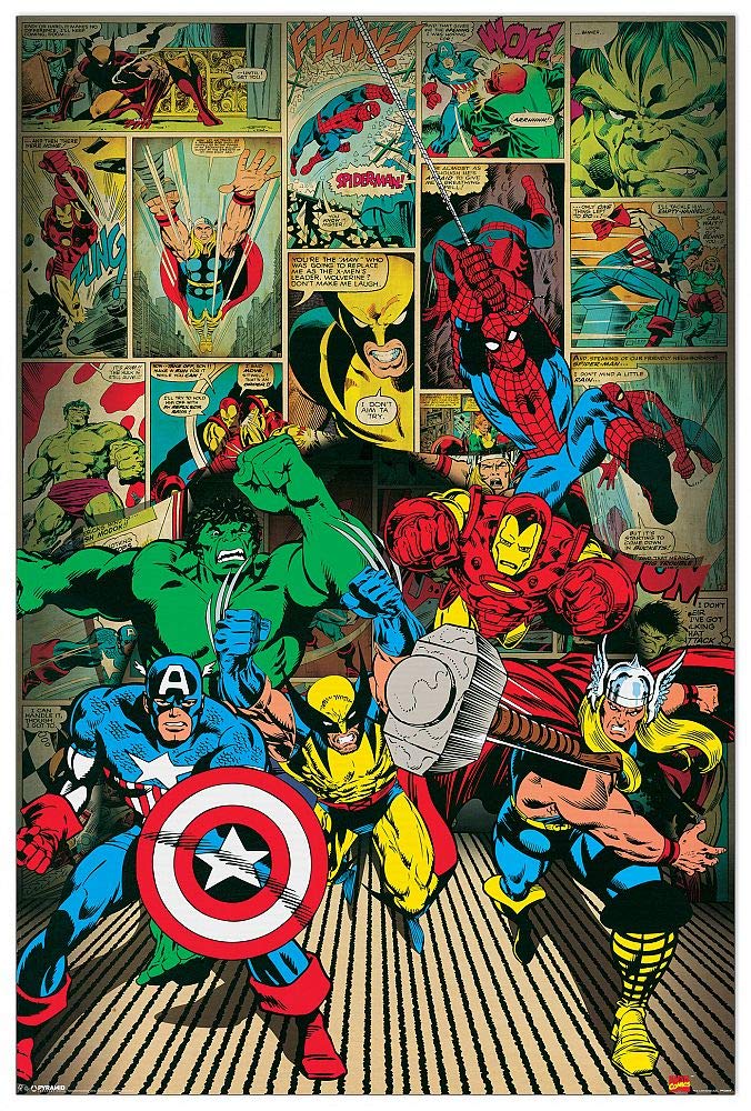 Panneaux decoratifs Marvel Comics pour remplacer un poster froisse
