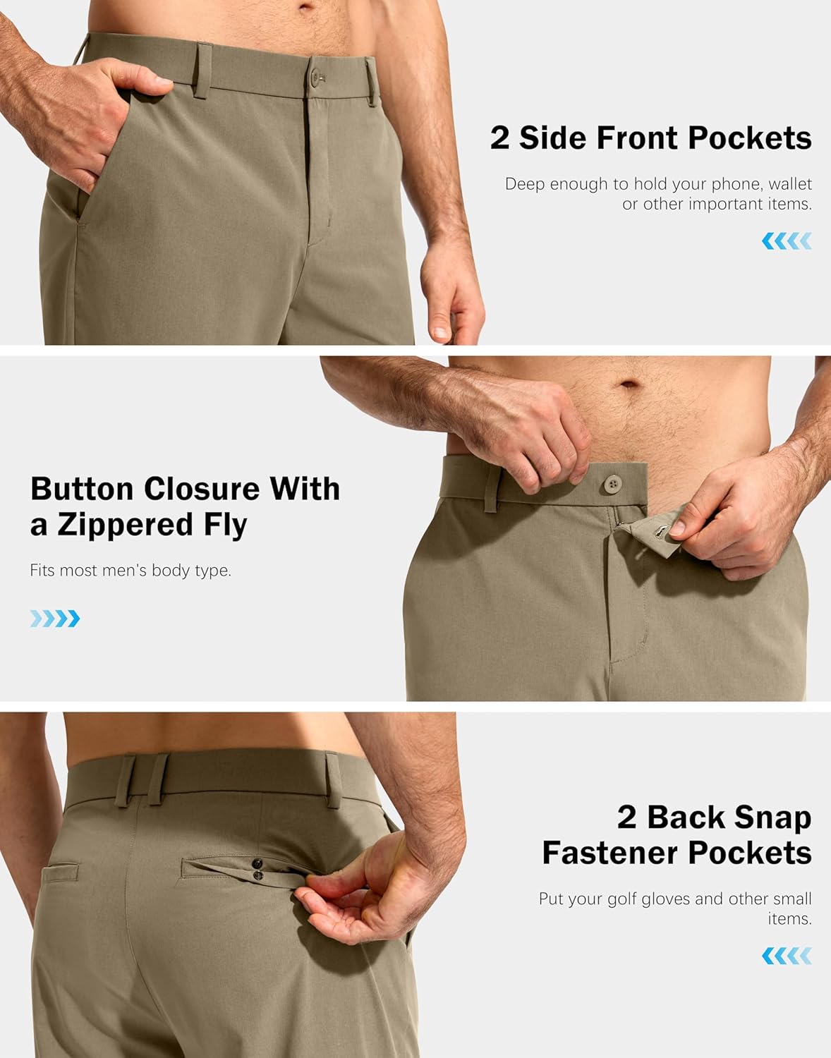 G Gradual Mens Golf Pants Stretch Dress Casual Pants 30"/32"/34" Lightweight Work Travel Slacks for Men with 4 Pockets - Image 5