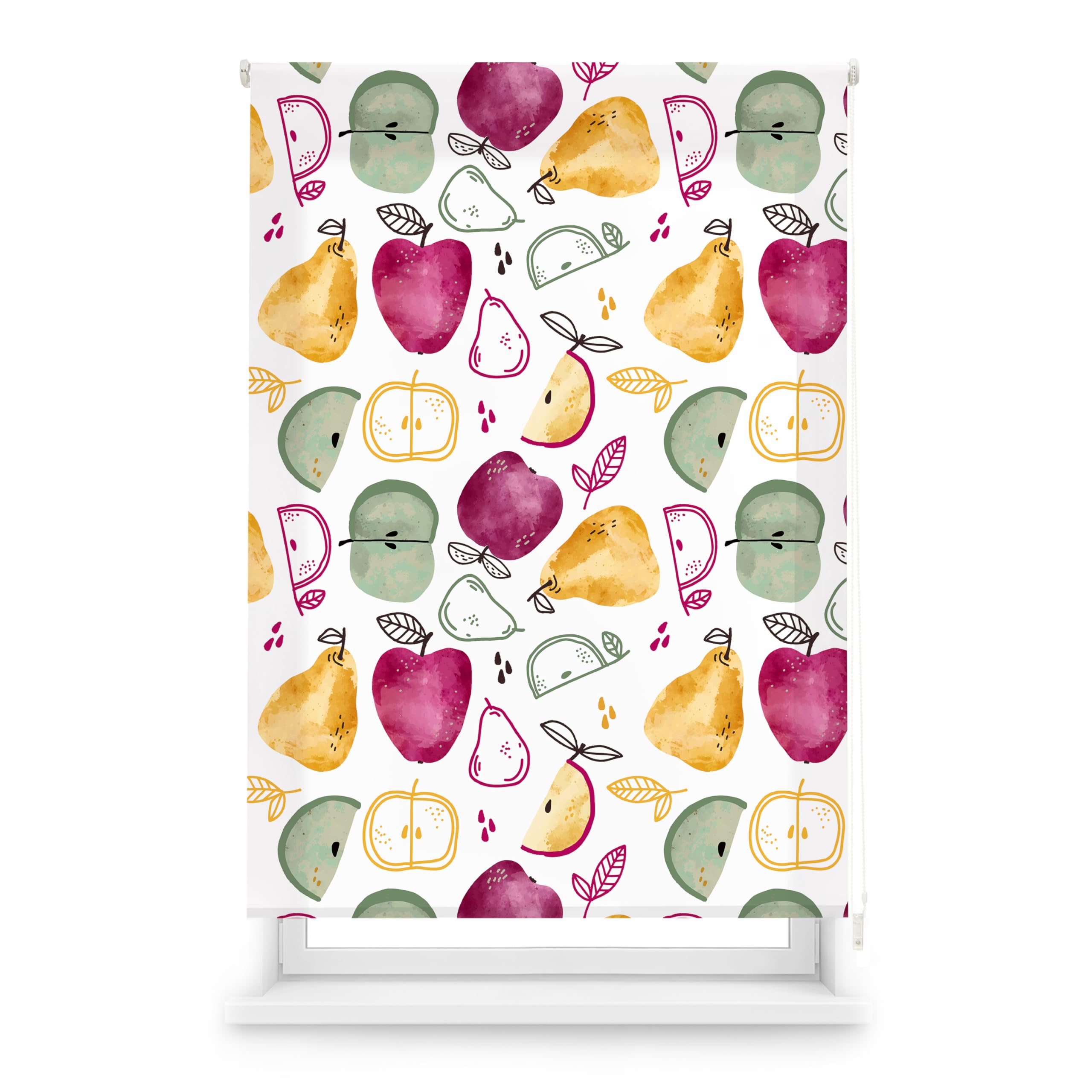Blindecor Digital | Estor Enrollable Translúcido Estampado |Familia Cocina| Modelo C-Applepie | 110 x 180 cm (Ancho por Alto) Tamaño de la Tela 106 x 175 cm | Estores para Ventanas