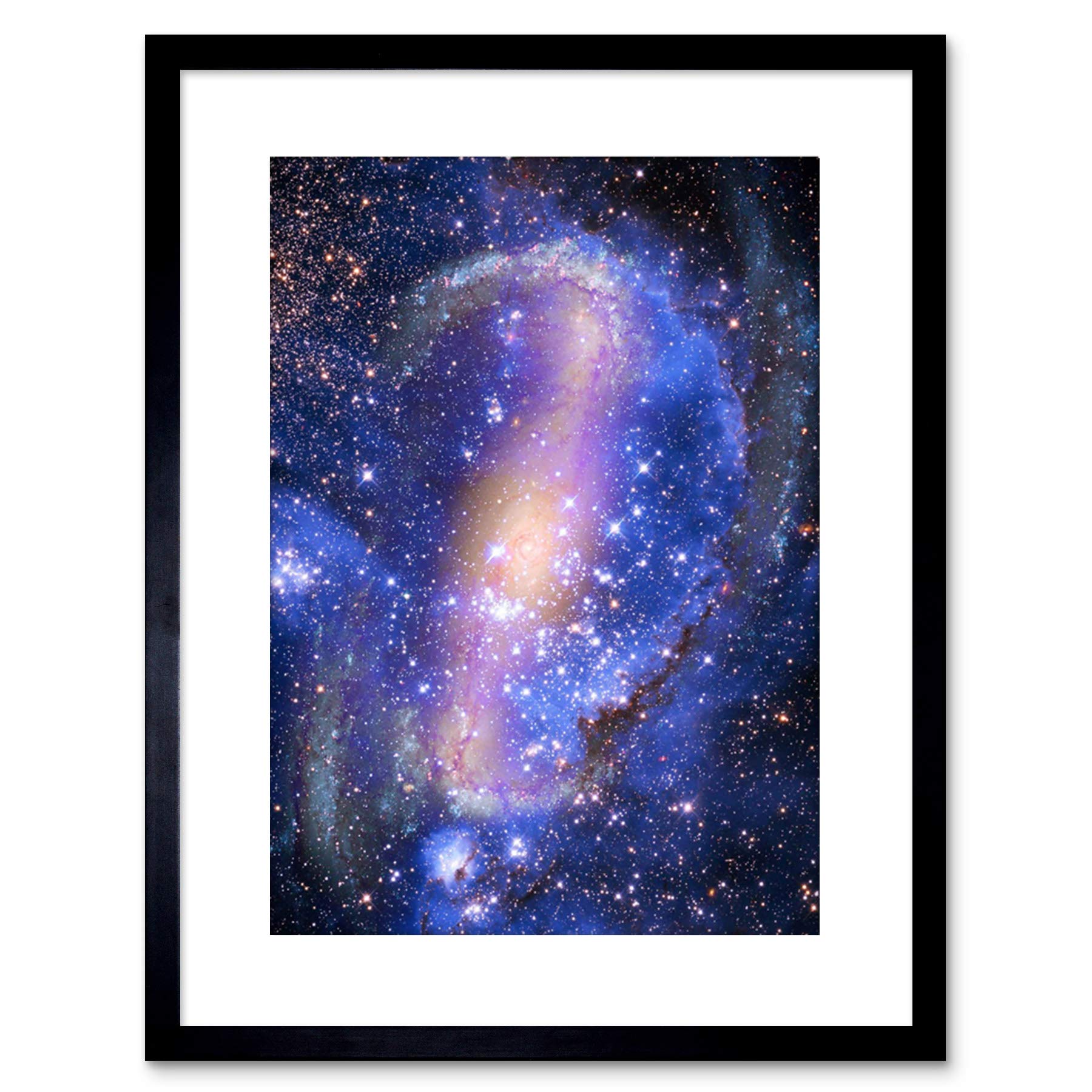 Wee Blue Coo Spiral Galaxy Nebula Stars Space Picture Photo Framed Wall Art Print