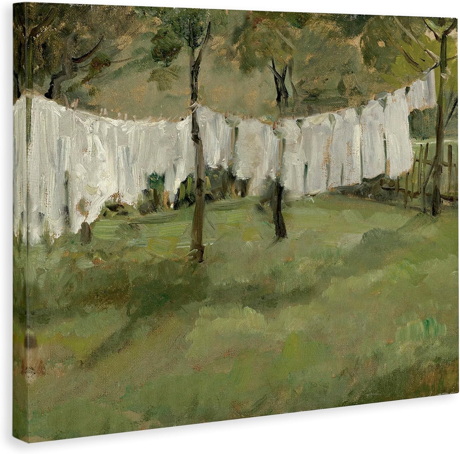 Stupell Industries Soothing Yard Clothesline Scene Canvas Wall Art, Design by Lettered and Lined