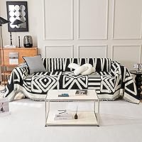 Vista 6 de VClife - Funda para sofá de 2 plazas o modular, de felpilla, antideslizante, bohemia, apta para perros, lavable, protectora, con borlas, para sala