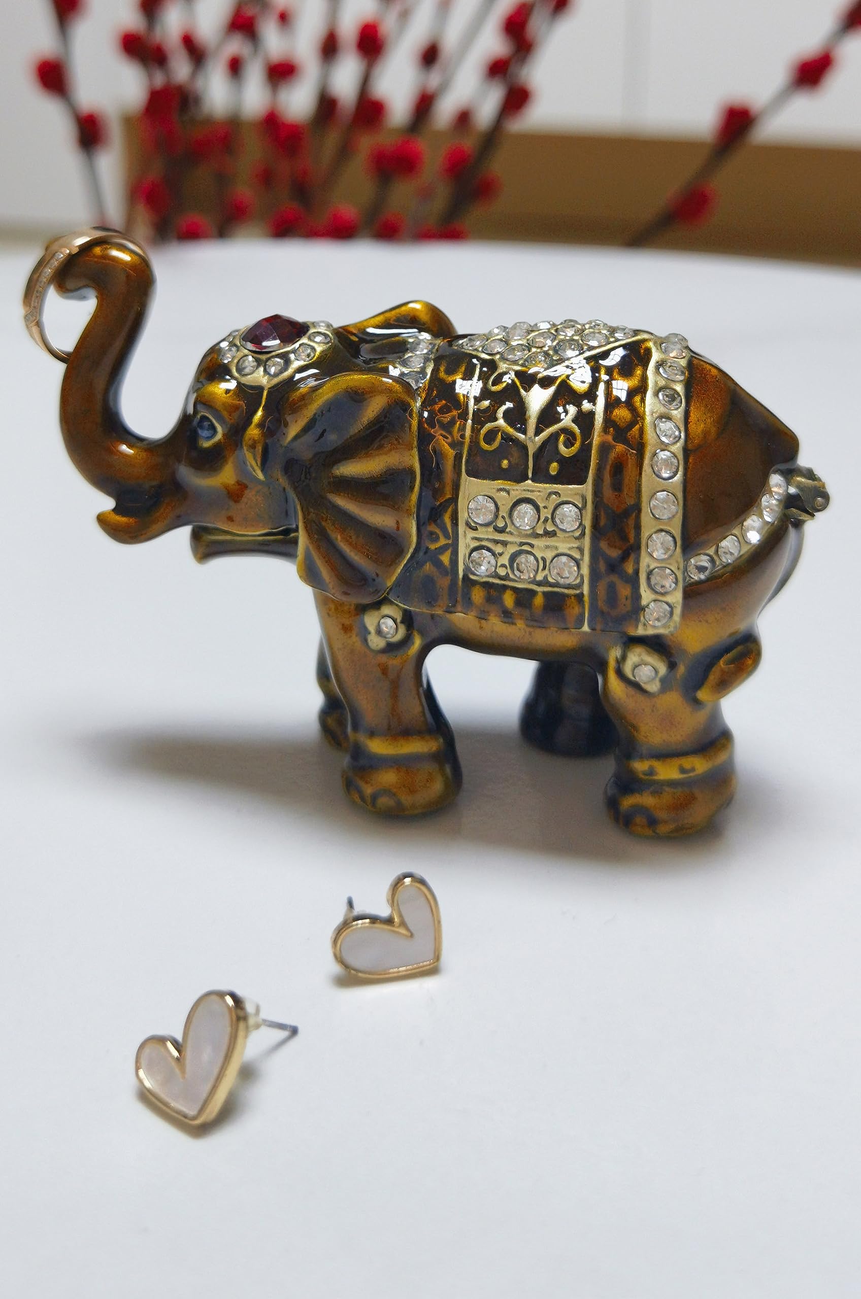 宝石細工　象置物 宝石細工象置物