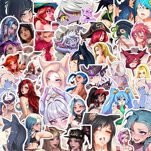 50PCS Hot Anime Girl Stickers Waifu Stickers Waterproof for Phones Laptops & Water Bottles (2-3.5IN)