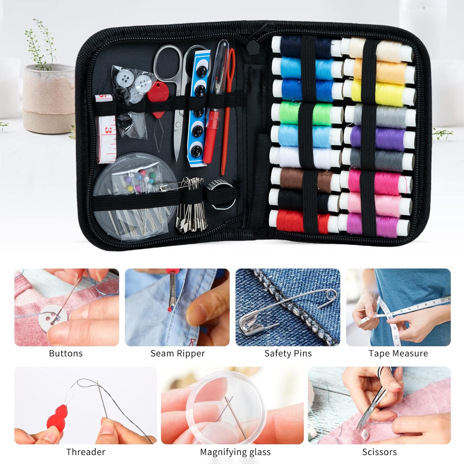 Kit De Couture Complet Avec Boîte 128 Accessoires Professionnel Machine A Coudre