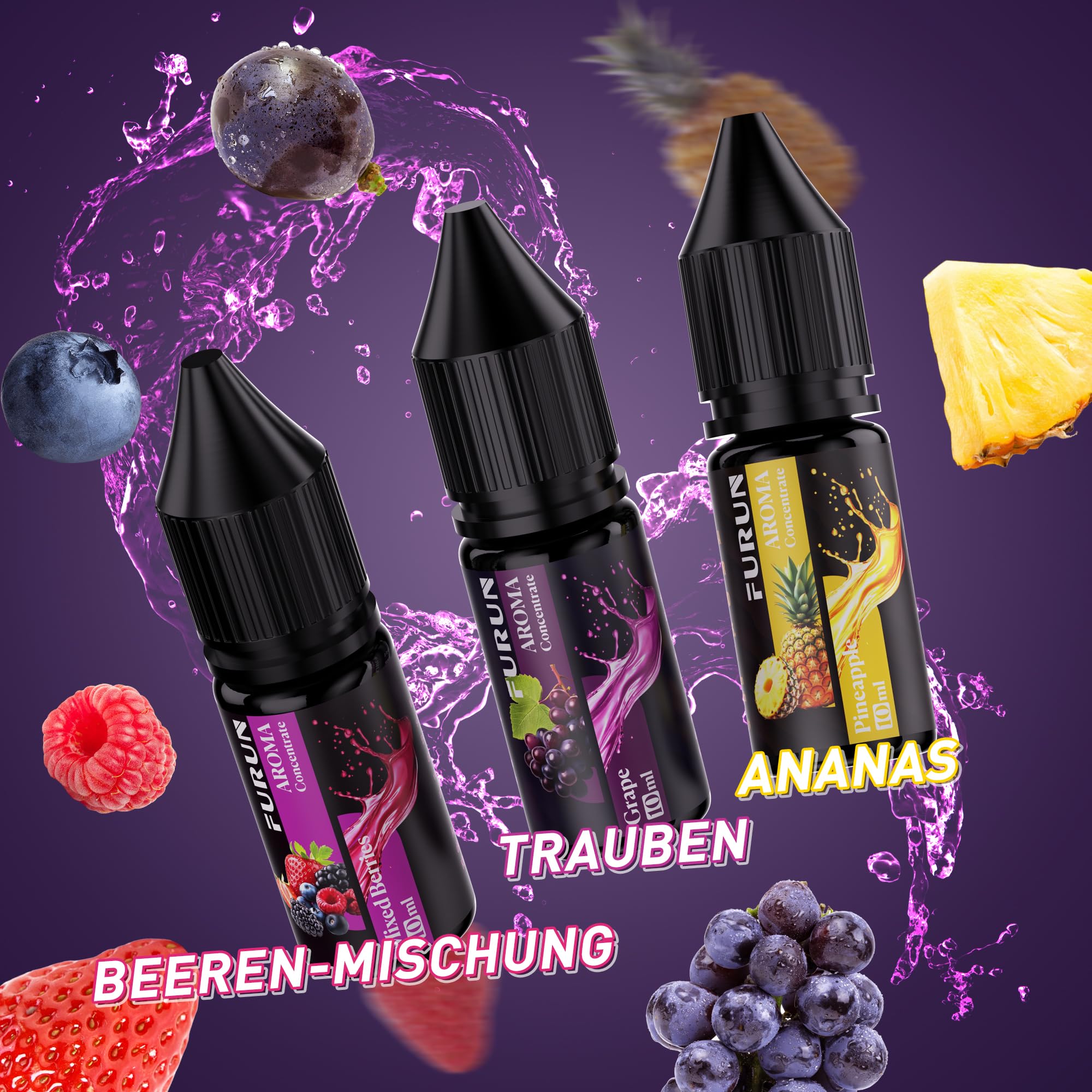 FURUN Koncentrat aromatyczny 5 x 10 ml, aromat spożywczy, łatwe mieszanie, do gotowania, pieczenia, w żywności i napojach