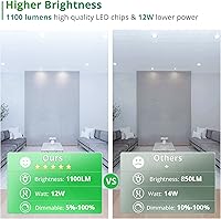 Vista 2 de LEDIARY 20 Pack 6 Inch Ultra Thin Recessed Lighting with Junction Box,6000K Selectable LED Recessed Ceiling Light,1100LM,12W =110W,Dimmable Recessed