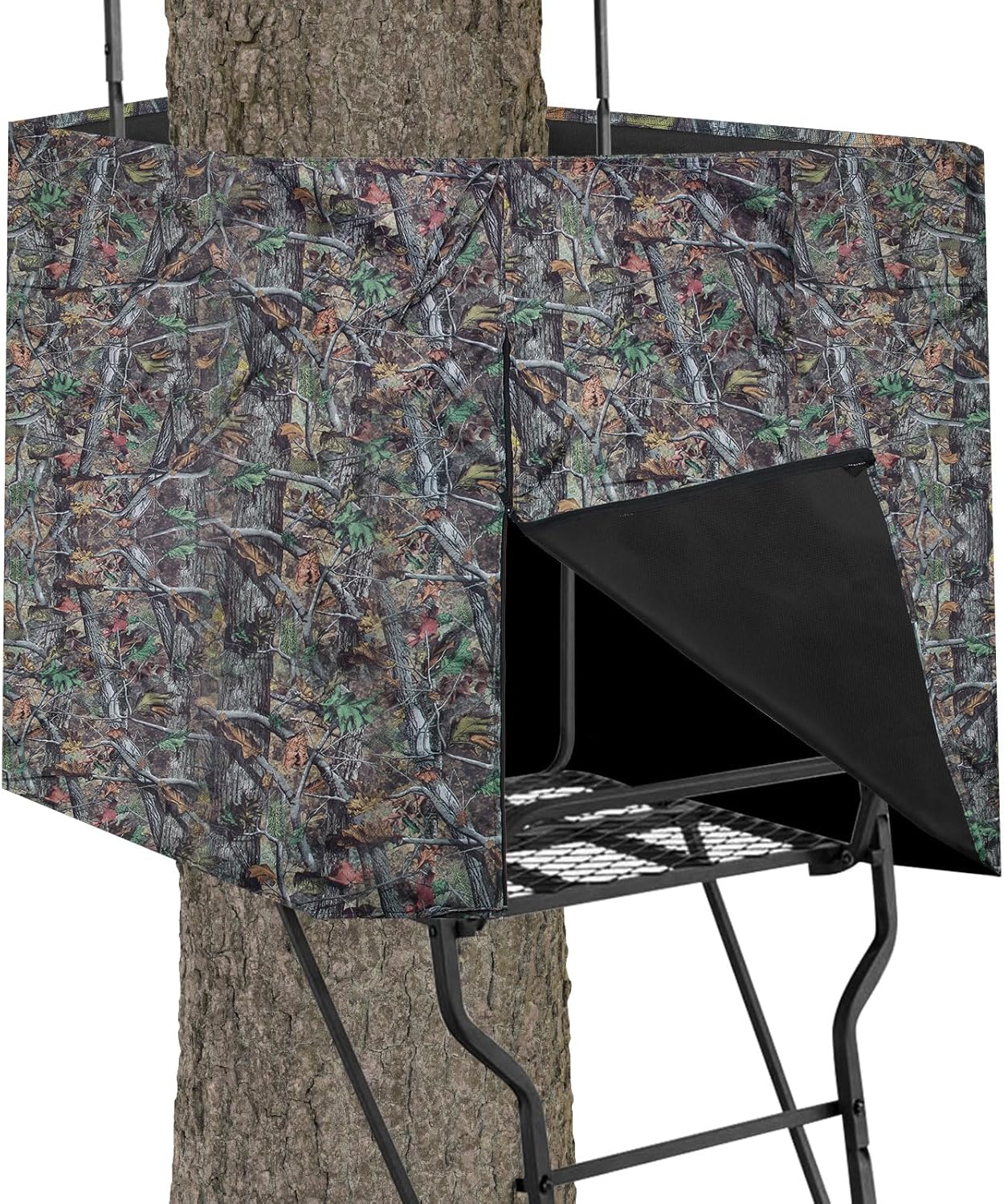 Deer Hunting Tree Stand Blind Cover, 93" x 35" Hunting Treestand Camo Blind Cover with 2 Pocket for Elevated