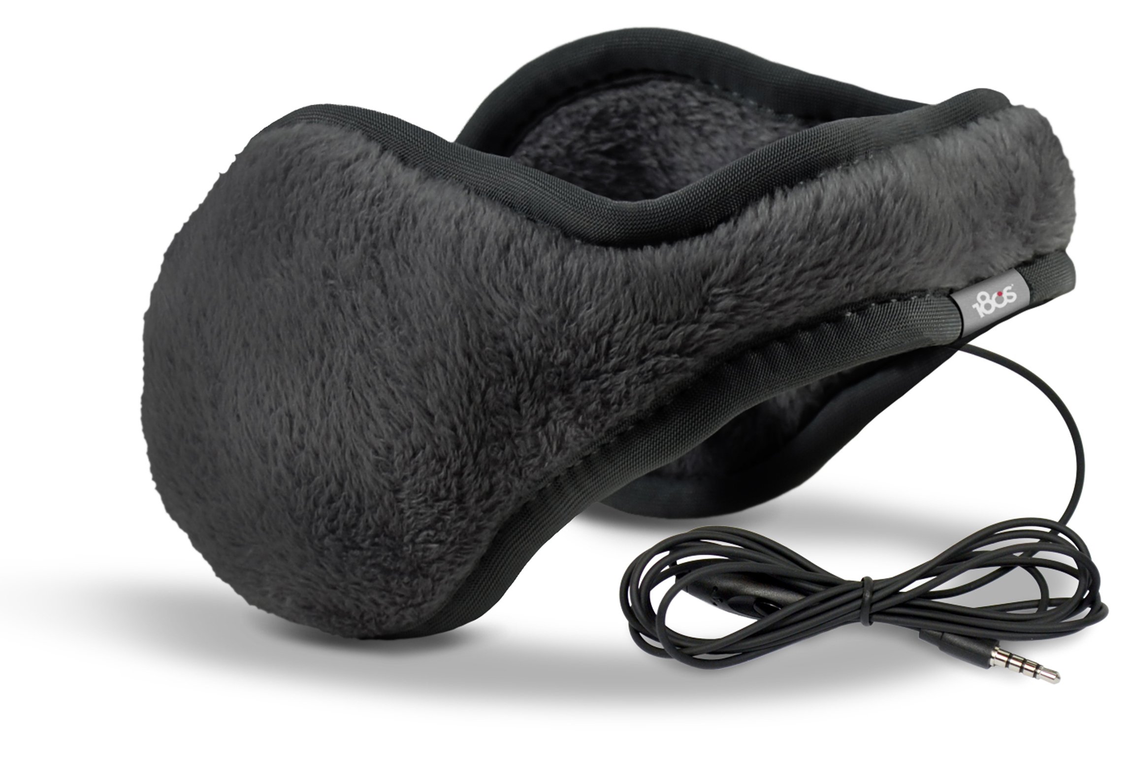 180's Lush Audio Ear Warmer Earmuff Headphones with Mic - Black