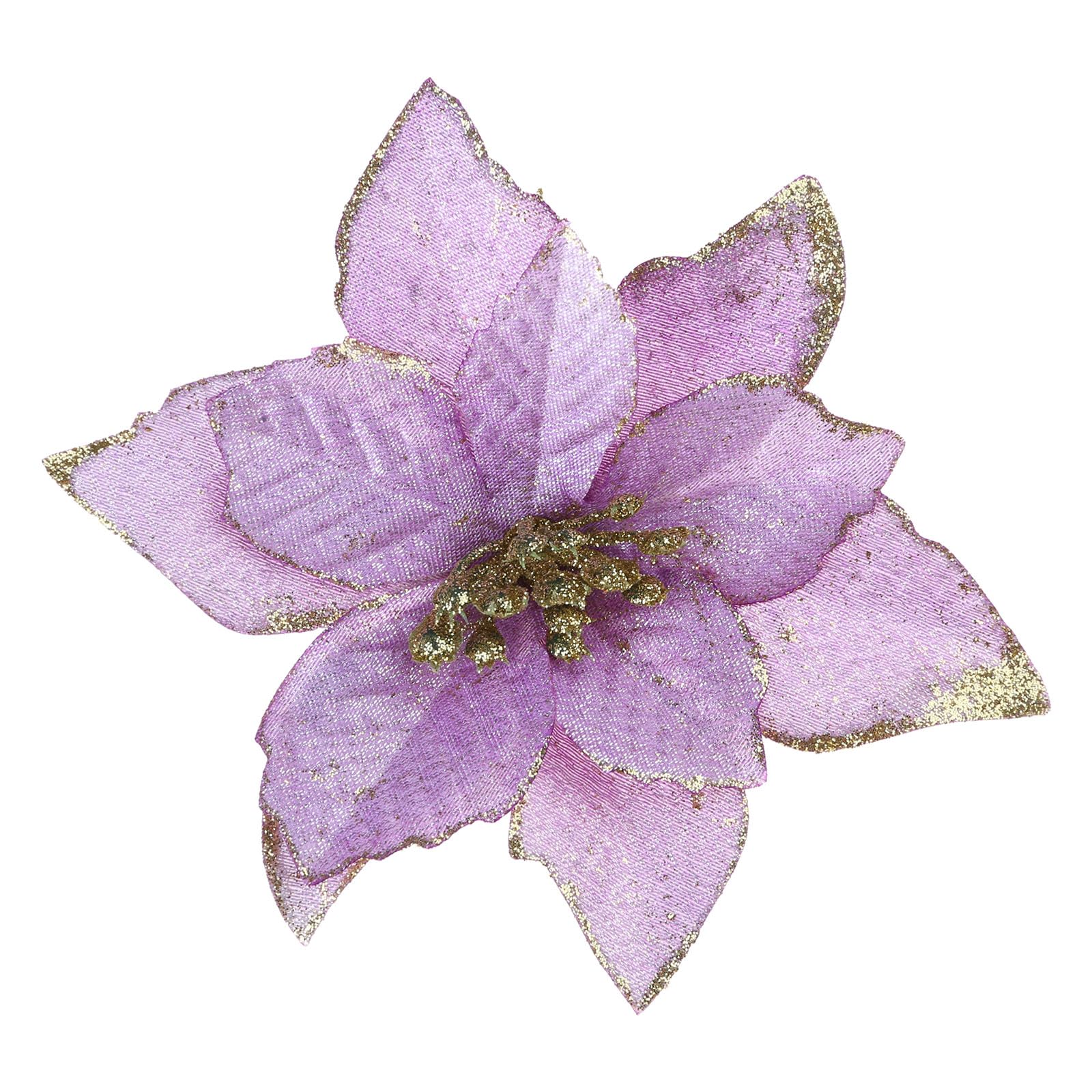 Jazuaiao Glitter Artificial Flower Christmas Poinsettia Garland Decorations Indoor Tree Ornaments Artificial Flowers Outdoor