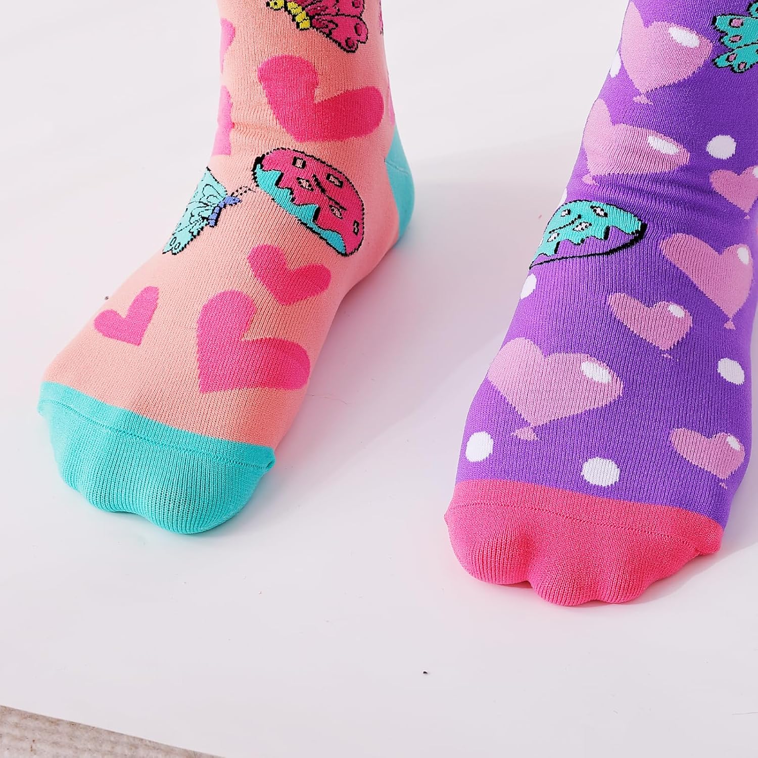 Crazy Socks for Girls Kids Knee High 3D Funny Wacky Mismatched Socks for Crazy Sock Day Novelty Gifts - Image 3