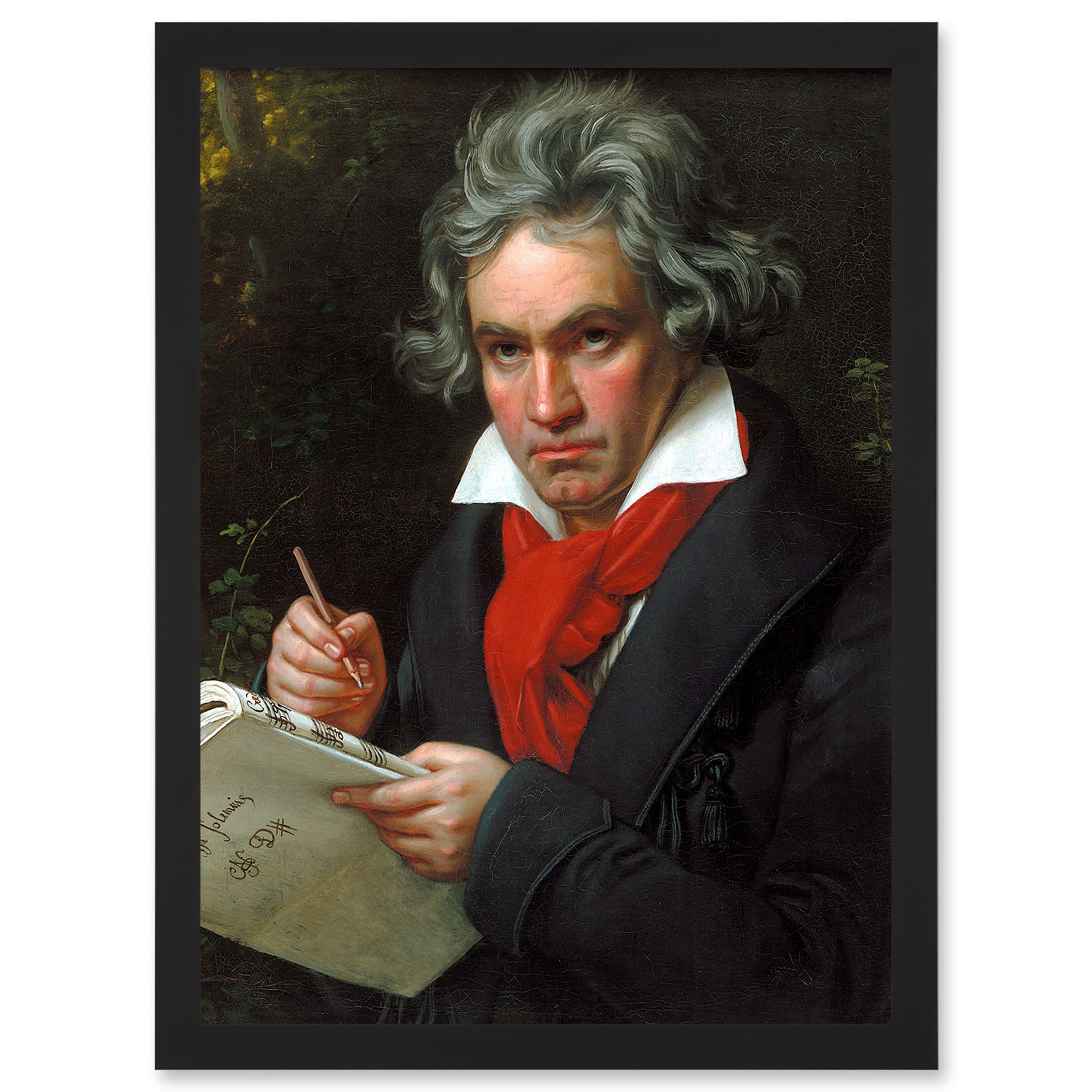 Artery8 Ludwig Van Beethoven Stieler Composer A4 Artwork Framed Wall Art Print
