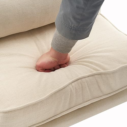 Miniatura 5 de Sillas de sala de estar, muebles de sala de estar, silla de ocio, apoyabrazos tapizado de roble, sofá de acento moderno individual blanco roto silla