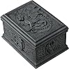 US 5.75 Inch Celtic Dragon Textured Decorative Trinket Box, Black