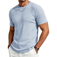 Gracyoga Mens T-Shirts Short Sleeve Knit Casual Ribbed Dress Tee Shirt | Breathable,Unique,Fashion,Stylish,Fitted,Styling,Dressy,Soft,Formal,Daily Wear,Streetwear,Outfit,from Office to After-Work