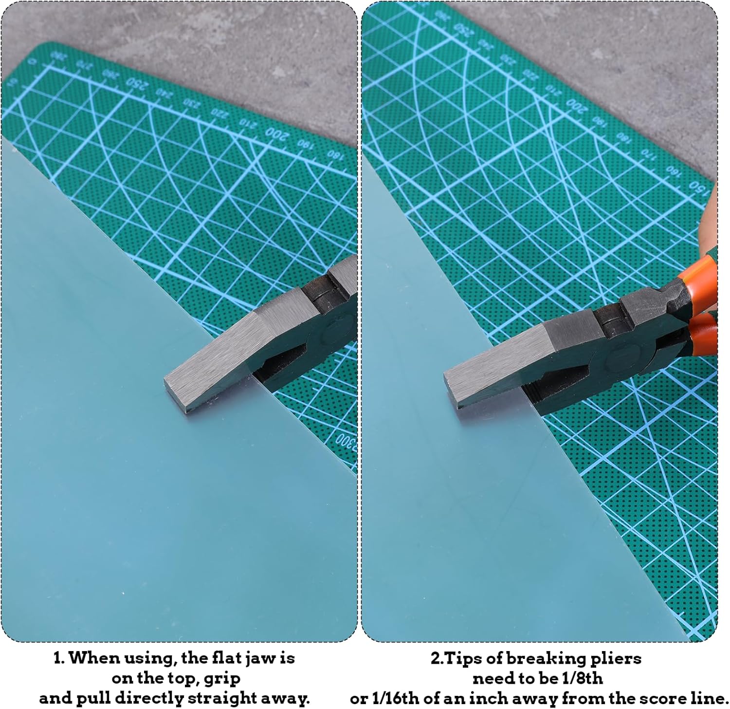 6 Inch Glass Grozing Pliers Running Pliers for Glass Cutting Professional Breaker Grozer Plier for Accurate Glasses Nibbling Stained Glasses