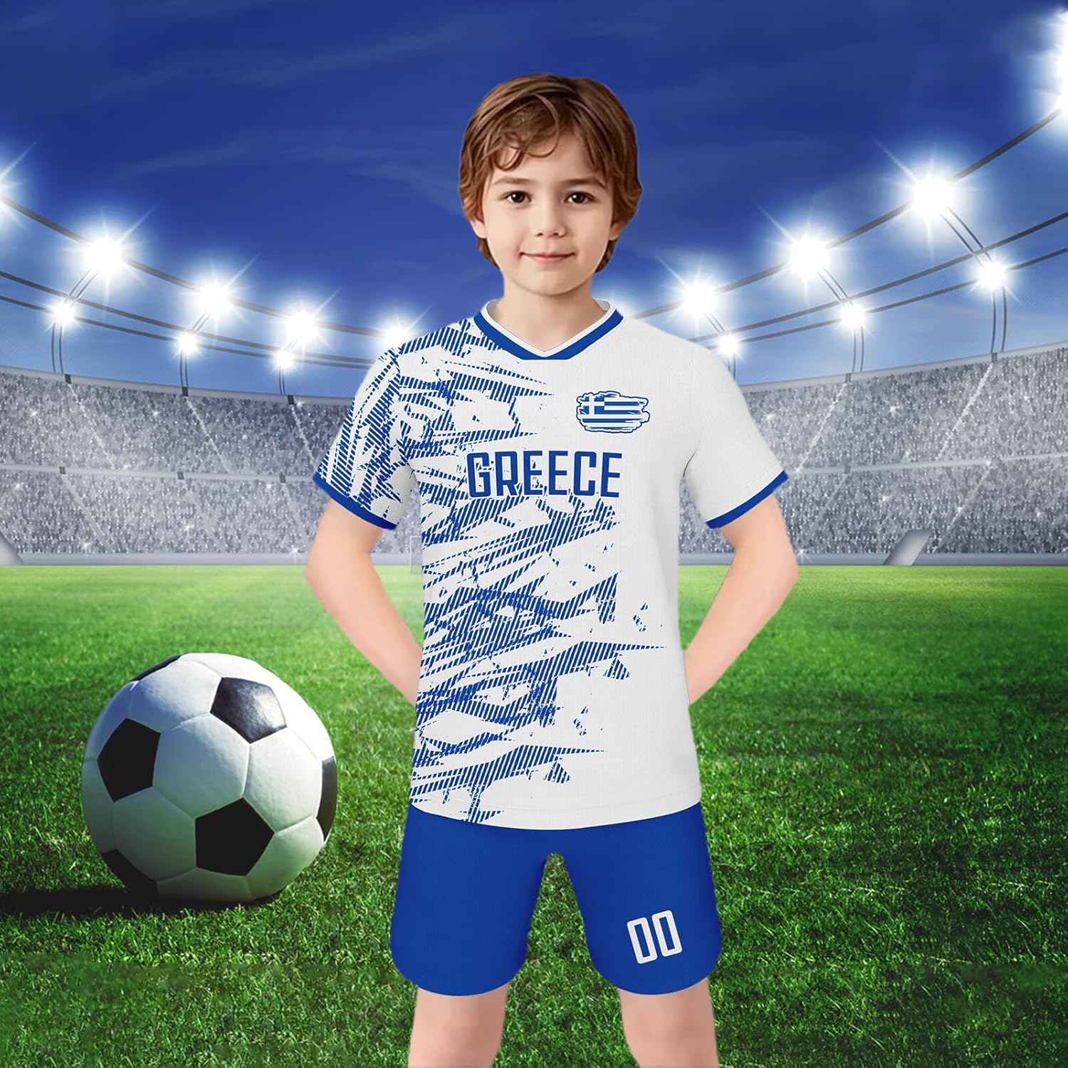 2024/2025 Soccer Jersey Kit Kids National Team Boys Soccer Jersey/Shorts Football Shirt Set Girls Gift for Soccer Fans Gift