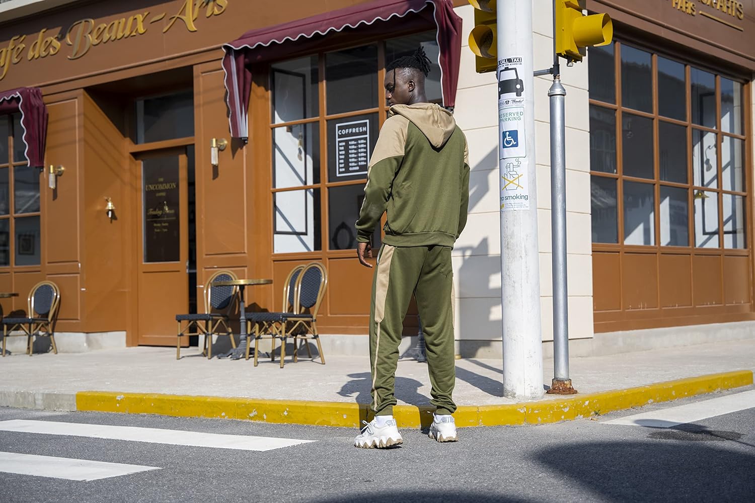 MANTORS Men's Hooded Athletic Tracksuit Casual 2 Pieces Suits Color Block Hoodies and Sweatpants Set - Image 5