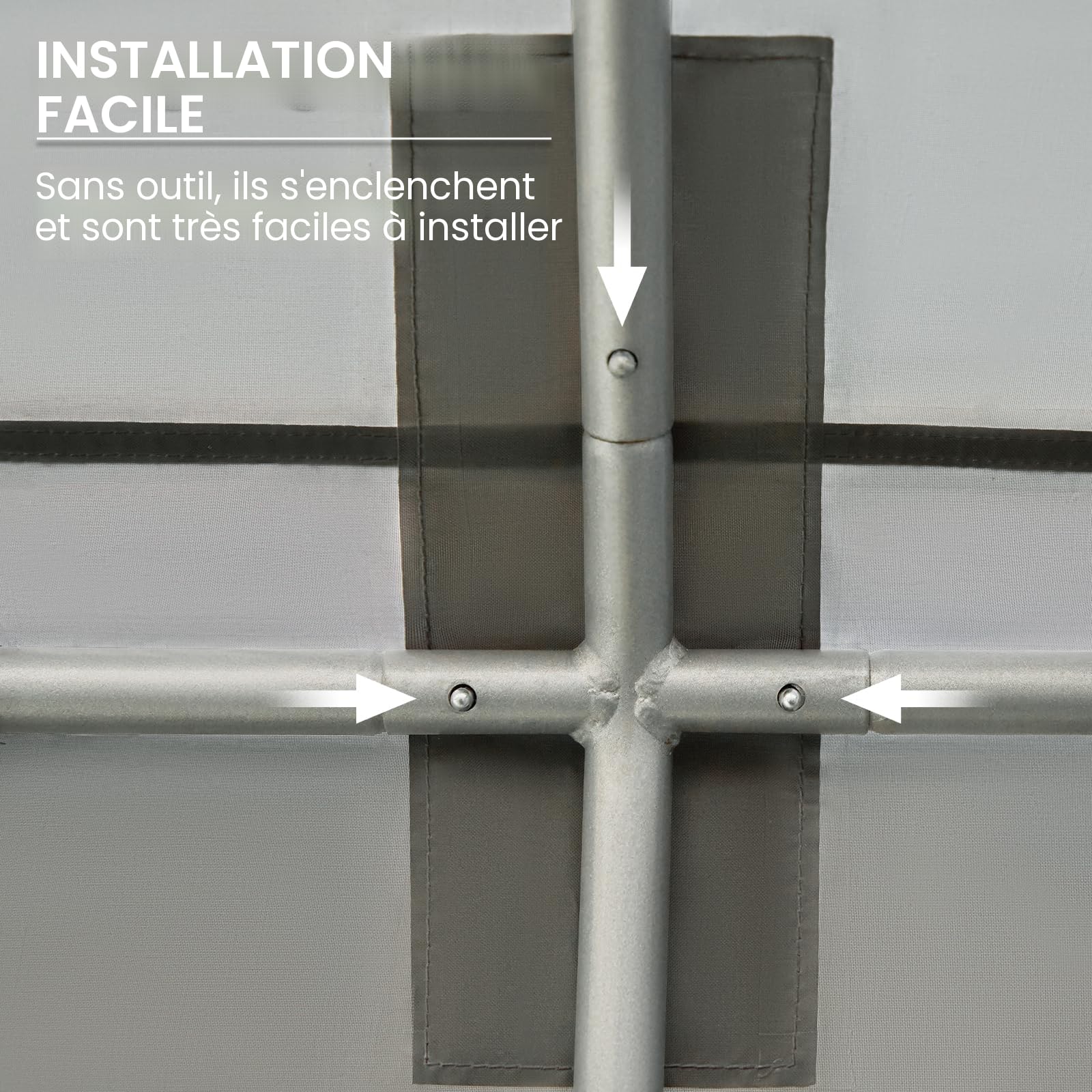 EVER ADVANCED Abri de Jardin 9.8m³ Tente de Stockage 190x230x225cm, Abri de Jardin étanche avec 2 Ouvertures d'aération, Garage à vélos abri de vélo Garage de Rangement abri Tout Usage, Gris
