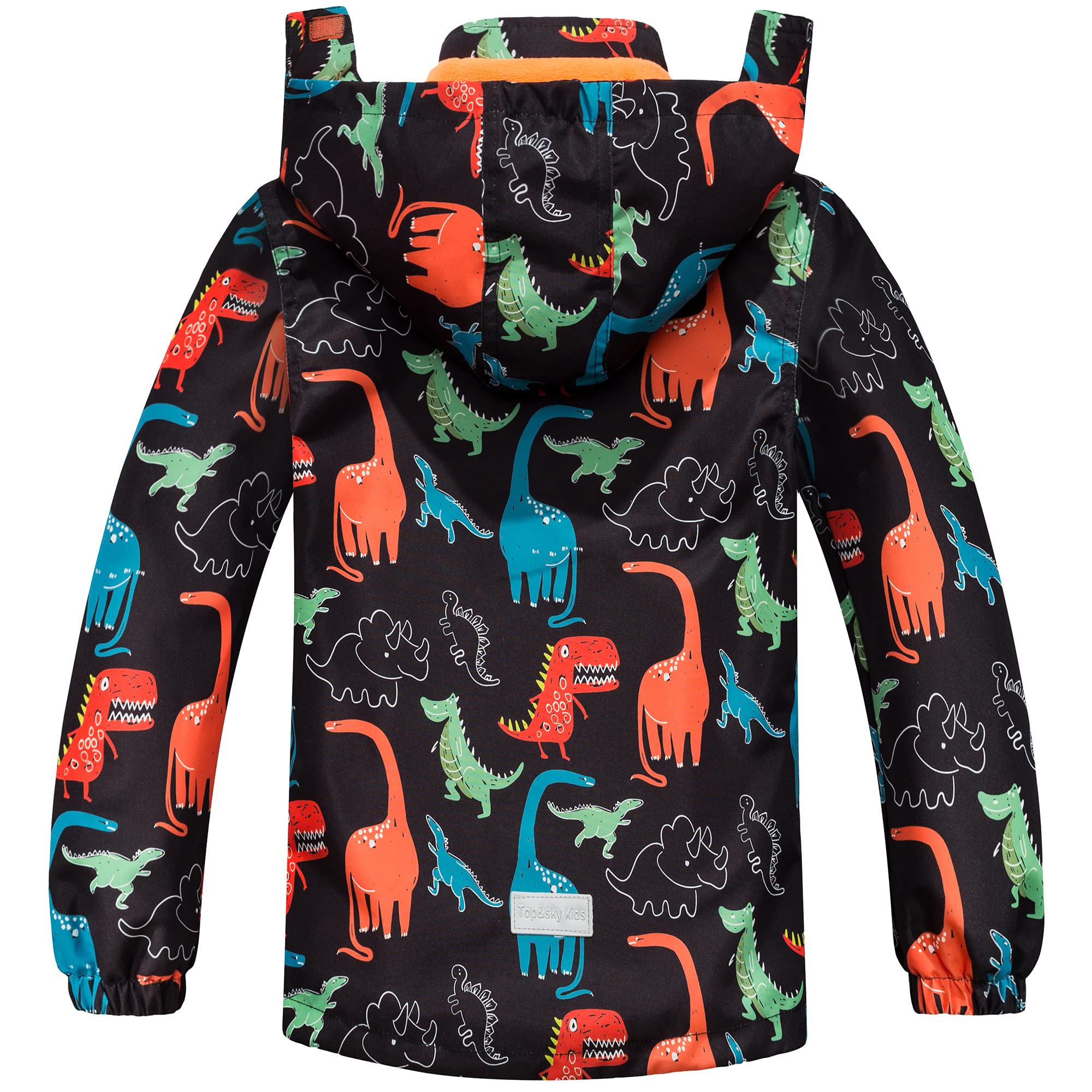 Fewlby Manteaux Imperméables Garçon, Blouson Imperméable pour Enfants Veste de Pluie à Capuche Coupe Vent Veste de Pluie Légère Imprimée Printemps Automne, 5-6 Ans