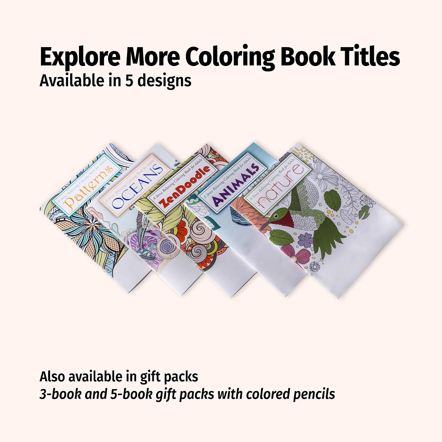 ZOCO ZenDoodle Coloring Book Bundles – 10 Bulk Pack with Pencils – Mindfulness Gifts for Adults, Seniors, Teens – Great for Wellness Programs, Group Activities & Assisted Living