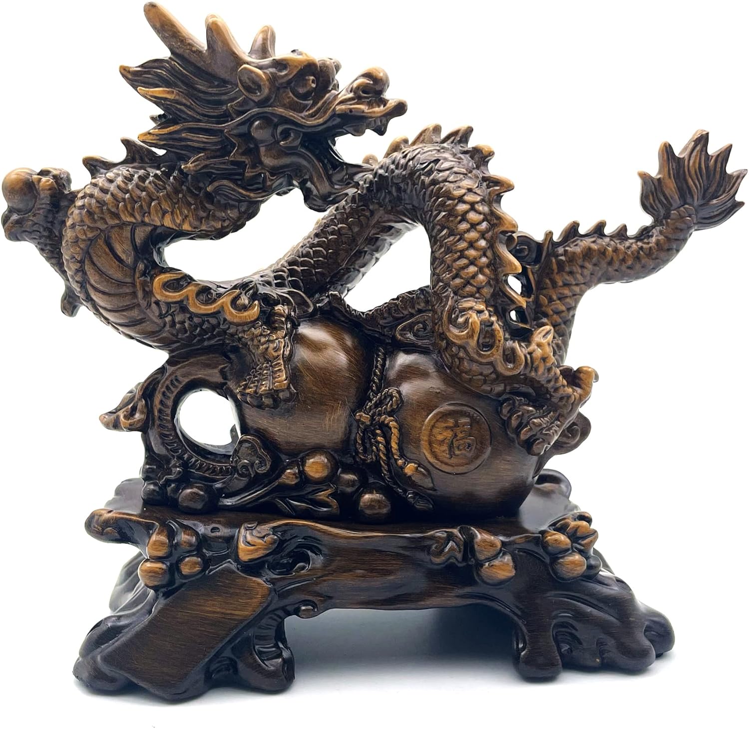 FUNSXBUG Chinese Feng Shui Dragon Statue Sculpture