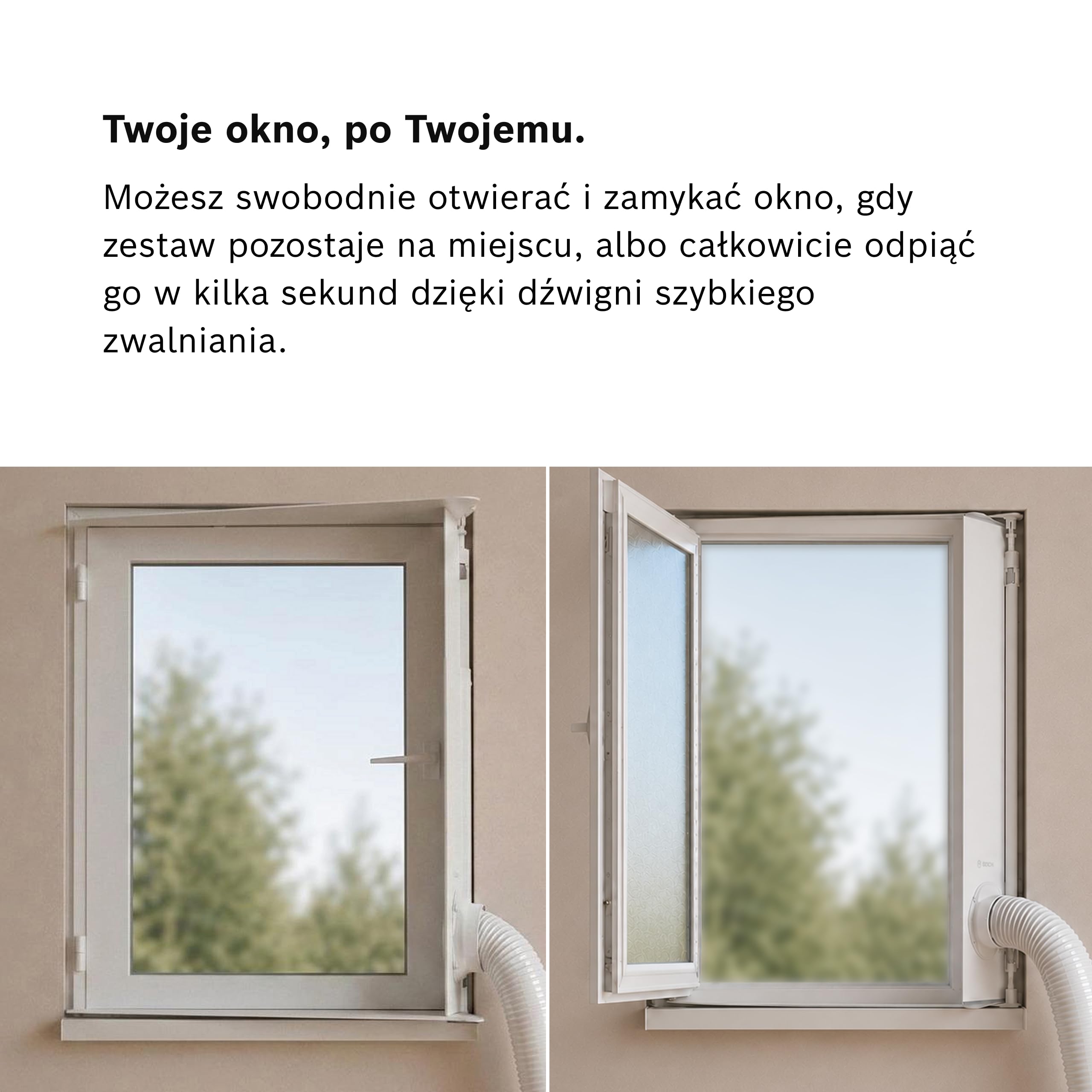 Bosch Zestaw okienny do przenośnych klimatyzatorów i okien uchylno-rozwieranych