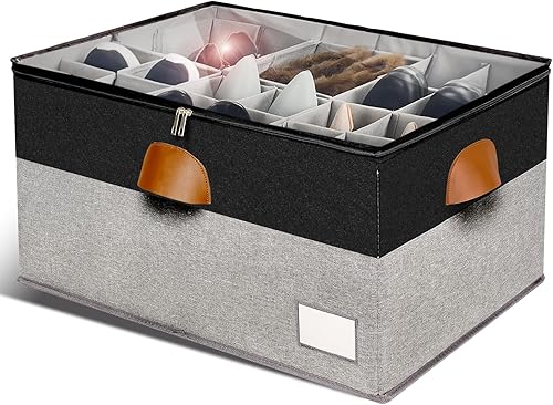 Miniatura 13 de Organizador de zapatos para closet, contenedores de almacenamiento de zapatos plegables con cubierta transparente, soporte para zapatos que ahorra