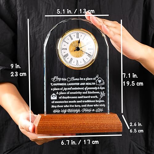 Miniatura 3 de Reloj de cristal con base de madera LED