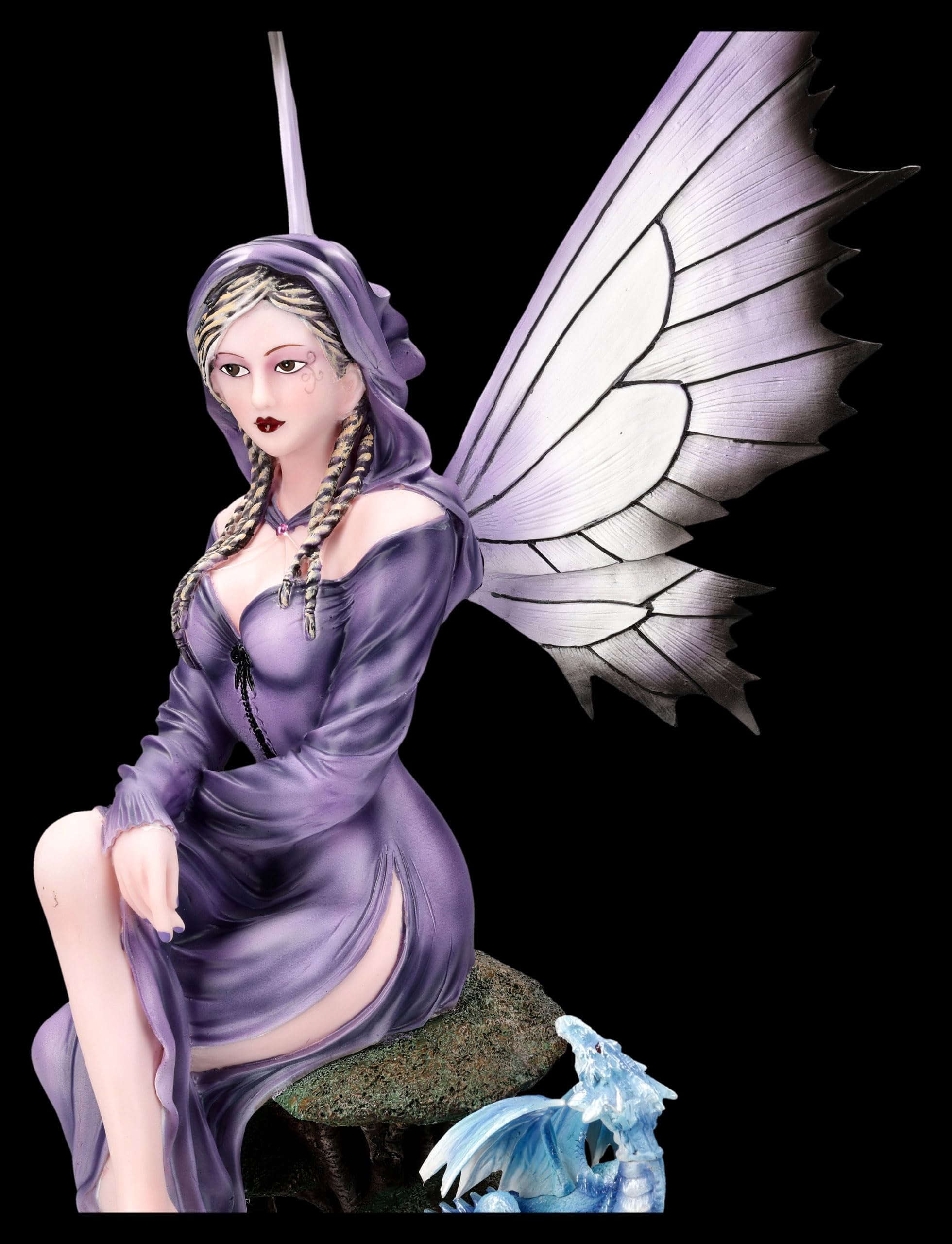 Figuren Shop GmbH Figura de elfo Neriel, guardiana de la luz de la luna, decoración de fantasía pintada a mano (54 cm), colección Tales of Aurelion, idea de regalo para los fanáticos de la luna y del