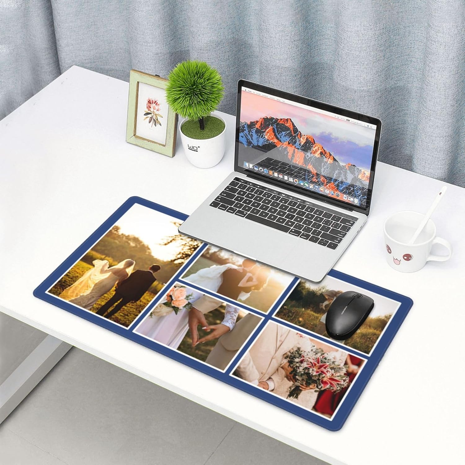 Custom Large Mouse Pad with Photo Personalized Mouse Pads with Picture Text Customized Non-Slip Mousepad for Gaming Offices Home Computer Desk 16x29.5in