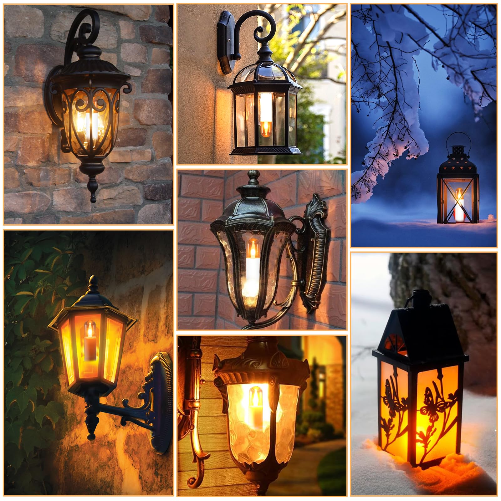 HEWA-Tech Flame Effect Light Bulbs Flickering E27 LED Bulbs for Party Patio Porch Home Indoor & Outdoor Decorations (T9 - Image 4