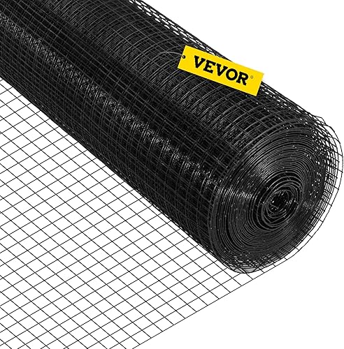VEVOR Paño de hardware de 24 pulgadas x 50 pies, tamaño de malla de 1 x 1 pulgada, alambre soldado de calibre 16 recubierto de vinilo de acero